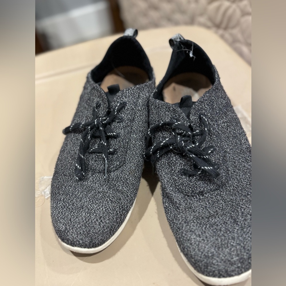Toms Terry Cloth Cabrillo Comfort Sneaker 10012420 Womens Sz 10 Grey Black